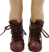Dolldreams | Klassiek model poppenschoentjes - Bruine 'leren' laarsjes geschikt voor Baby Born pop