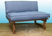 Tuinbankje + 2 Palletkussens 120x80cm / 120x40cm – Salvador Faded Blue