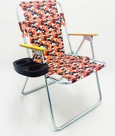 2 X Campingstoel - tuinstoel - visser stoel - Inklapbaar- Met Bekerhouder- Camouflage Rood