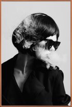 JUNIQE - Poster met kunststof lijst Smoke II -13x18 /Wit & Zwart