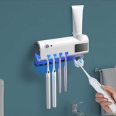 Edoir Tandenborstelhouder - Electrische Tandenborstel Houder - Automatische Tandpasta Dispenser - UV-licht - Tandenborstel Reiniger - WIT