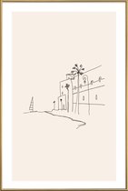 JUNIQE - Poster met kunststof lijst Monaco II -30x45 /Grijs & Ivoor