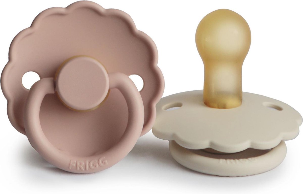 Goedkoopste Frigg fopspeen - maat 1 0-6 maanden - 2 stuks - daisy - blush - cream
