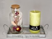 Droogbloemen in Glas met Kaarsen |Decoratieve Flessen met Kaars  |Mix droogbloemen |duurzaam boeket| Gedroogde Bloemen Decoratie