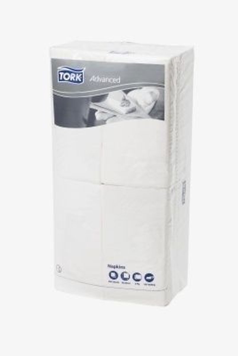 Tork 477402 Lunch Servetten, wit, 33 x 33 cm, 2-laags, doos à 10 x 200 stuks (477402)