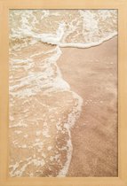 JUNIQE - Poster met houten lijst Seashore -13x18 /Ivoor