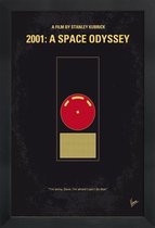 JUNIQE - Poster met houten lijst 2001 - A Space Odyssey -13x18 /Geel &