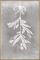 JUNIQE - Poster met kunststof lijst Mistletoe -40x60 /Grijs & Wit