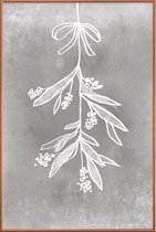 JUNIQE - Poster met kunststof lijst Mistletoe -40x60 /Grijs & Wit