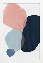 JUNIQE - Poster in houten lijst Graphic 150 H -30x45 /Blauw & Grijs