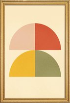 JUNIQE - Poster met houten lijst Quarters -40x60 /Ivoor & Rood