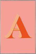 JUNIQE - Poster met kunststof lijst Red A -40x60 /Rood & Roze