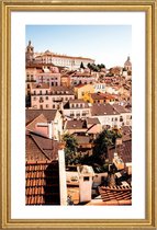 JUNIQE - Poster met houten lijst Lisbon -20x30 /Bruin