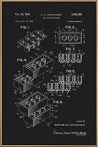 JUNIQE - Poster met kunststof lijst Legoblokje - Patentopdruk -