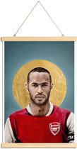 JUNIQE - Posterhanger Football Icon - Thierry Henry -40x60 /Blauw &