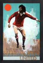 JUNIQE - Poster in houten lijst One Love - Manchester United -30x45