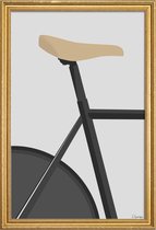 JUNIQE - Poster met houten lijst Banecykling -40x60 /Grijs & Zwart