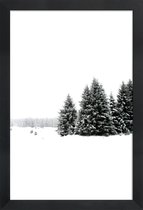 JUNIQE - Poster in houten lijst White White Winter 2/2 -20x30 /Grijs &