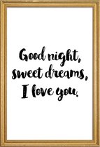 JUNIQE - Poster met houten lijst Sweet Dreams -40x60 /Wit & Zwart