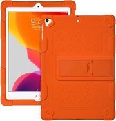 All-inclusive siliconen schokbestendige hoes met houder voor iPad 9.7 2018/2017 / Air 2 / Air / Pro 9.7 2016 (oranje)
