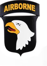 Metalen logo/schildje 101st Airborne Division - 8,5x6 cm