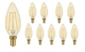 LCB - Voordeelpak 10 stuks - E14 LED lamp - C35 - dimbaar - 4W vervangt 35W - 1800K extra warm wit licht