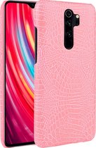 Xiaomi Redmi Note 8 Pro Hoesje - Mobigear - Croco Serie - Hard Kunststof Backcover - Roze - Hoesje Geschikt Voor Xiaomi Redmi Note 8 Pro