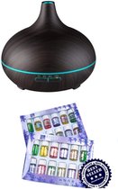 Milo Aroma Diffuser - aromatherapie - hout look vernevelaar - 550ml - nachtlamp