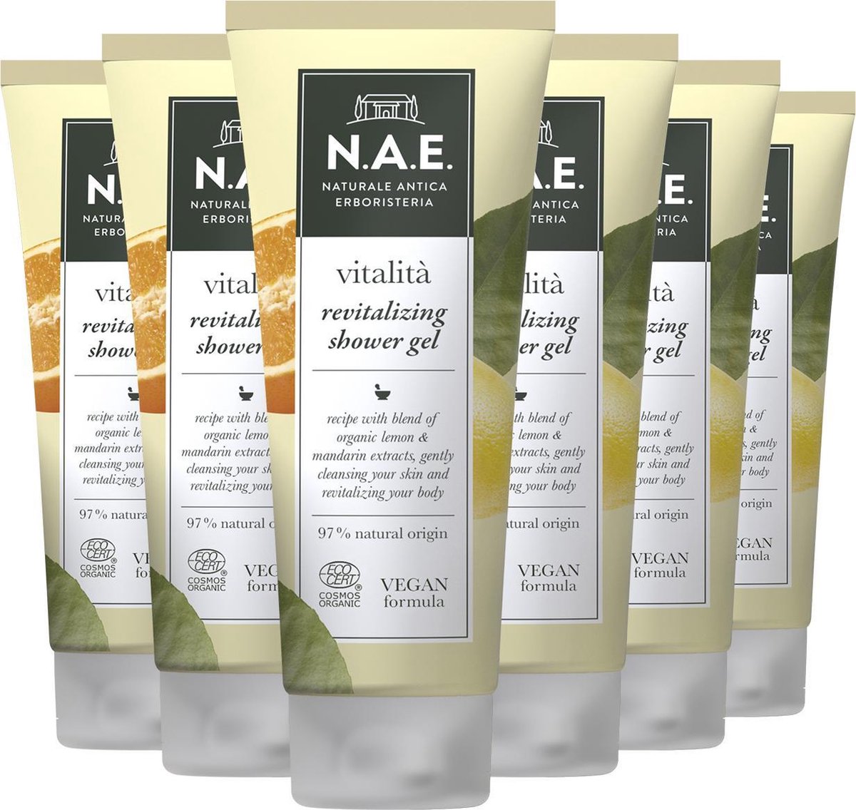 N.A.E. Shower gel Citrus Vegan 6x 200ml - Voordeelverpakking