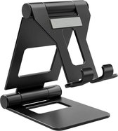 Telefoon en tablethouder - Inklapbaar - Opvouwbaar - t/m 12 inch - Aluminium – Zwart - Allteq
