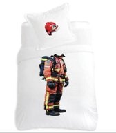 Housse de couette Pompier Billy- Pompiers-140x200 cm +1 taie d'oreiller 65x65- 100% coton