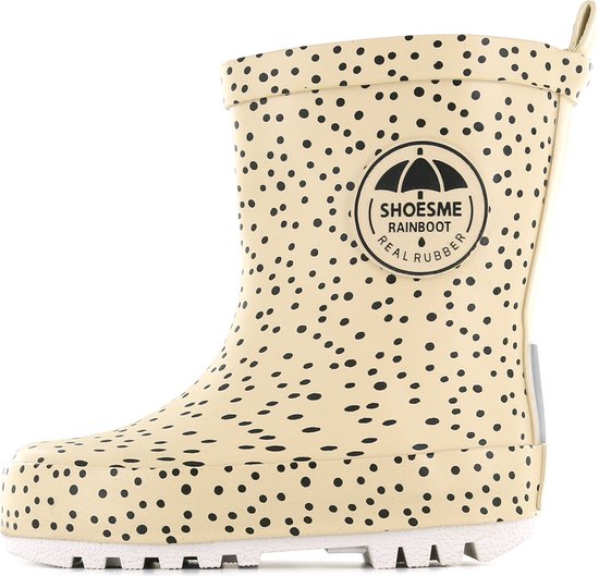 Regenlaarzen Meisjes, jongens white beige dots Textiel