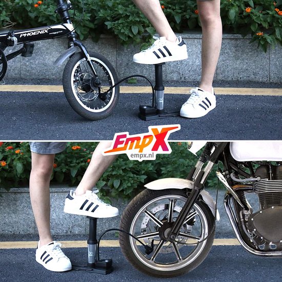 Dunlop Pompe à vélo sur pied avec manomètre pour toutes les valves