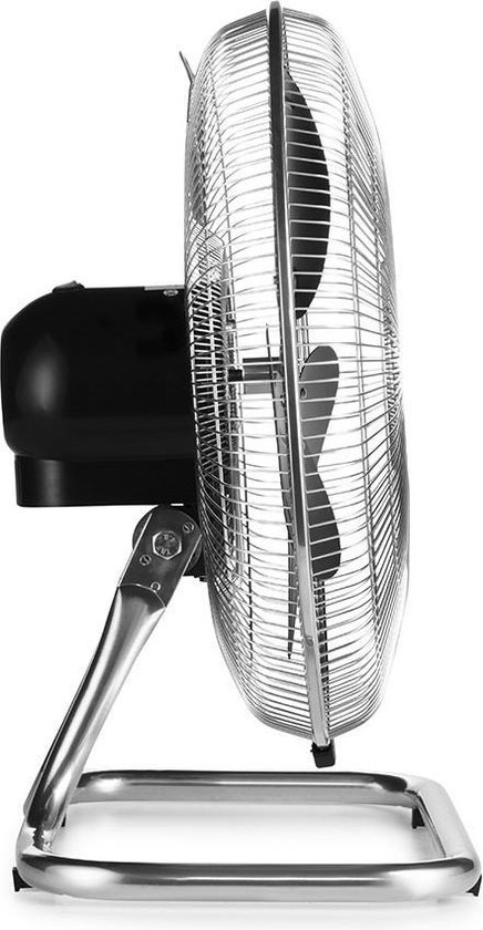 Vloerventilator 45 cm Chroom met Stabiel Statief, 3 Snelheden, Zwenkbaar, Professioneel