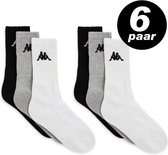 Kappa Sport Sokkken grijs – wit -zwart – maat 35/38 – voordeelpack 6 paar