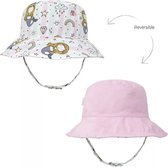 Omkeerbare UV Bucket hoed voor peuter - Mermaid zonnehoedje kind 3-8 jaar- Dubbelzijdig draagbaar- Zonnehoedje Zeemeermin , Roze - Maat 54 CM One Size