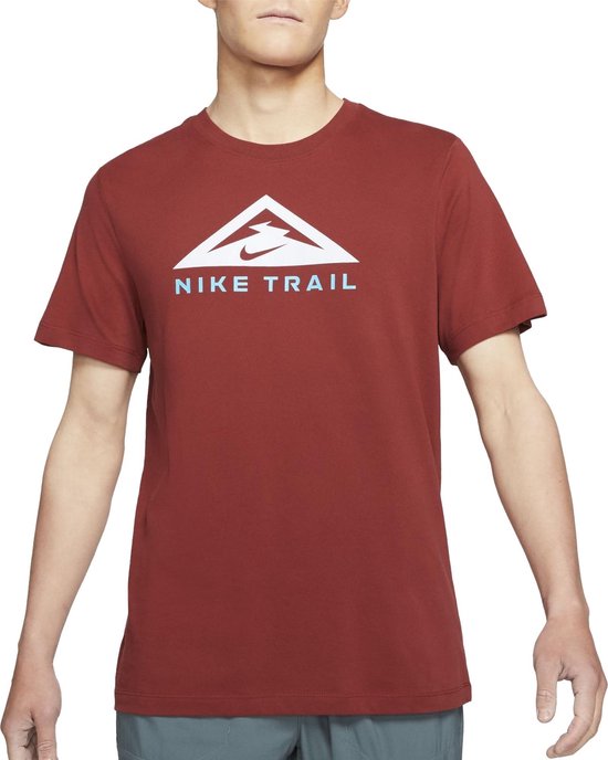 Kelder leiderschap barst Nike Nike Dri-FIT Trail Shirt Outdoorshirt - Maat L - Mannen - rood - wit -  lichtblauw | bol.com
