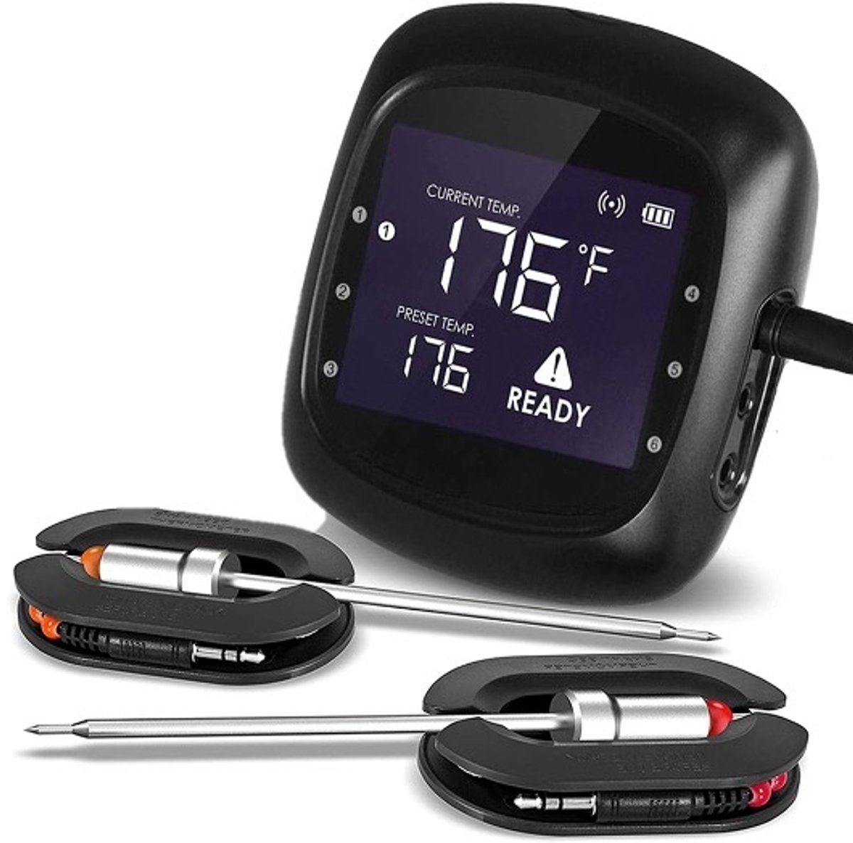 Bluetooth BBQ thermometer - 2 probes - 6 poorten