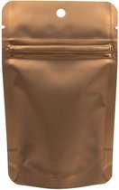 Bronze Metallized Zipper Pouch Bags 8 x 5 x 13 cm with Hang Hole (100 Pieces)
