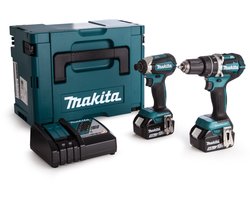 Makita DLX2180TJ 18V Li-Ion combiset - DHP484 (klop)boor-/schroefmachine - DTD153 slagschroevendraaier - 2x 5.0Ah accu