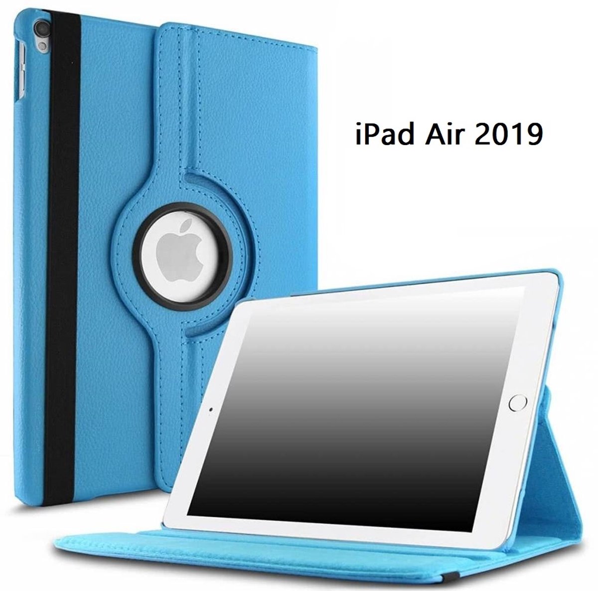 Ntech Hoes geschikt voor Apple iPad iPad Air (2019) 10.5 Draaibare Hoes - Licht Blauw