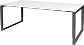 Vergadertafel - Verstelbaar - 200x100 grijs - zwart frame