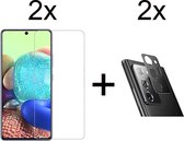 Beschermglas Samsung A51 screenprotector 2 stuks - Samsung Galaxy A51 screen protector camera lens - 2 stuks - Samsung Galaxy A51 screenprotector glas