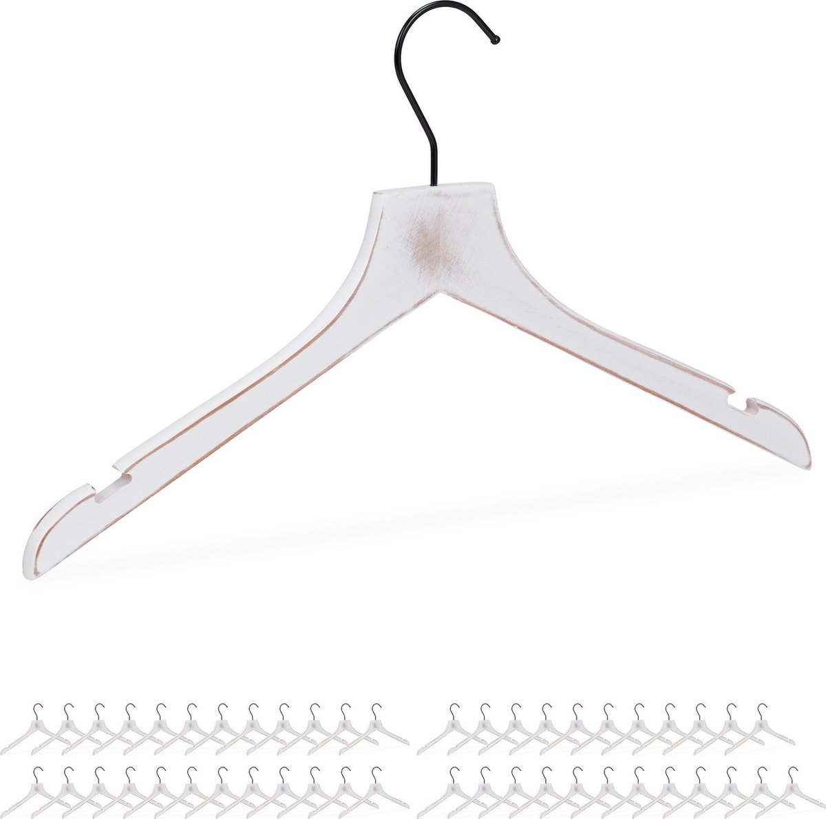 40 x kledinghangers satijn, zacht, vintage, broek & rok, kleerhangers