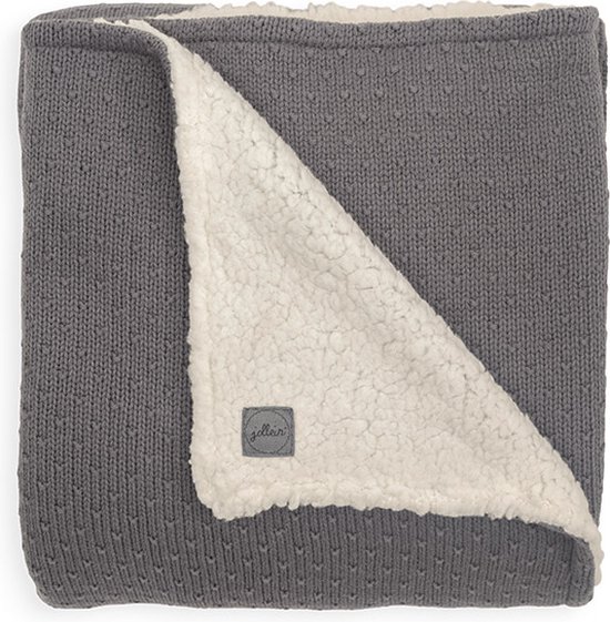 Jollein Deken Ledikant 100x150cm Teddy Bliss Knit - Storm Grey