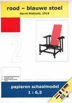 modelbouw, bouwplaat van de Rood-blauwe Rietveld stoel