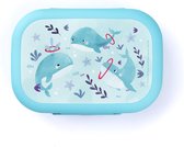 Amuse Plus - Sea Life - Lunch box - Corbeille à pain - Boîte à pain - Baleine - Blauw - Couvercle à charnière pratique - Fabriqué en Belgique