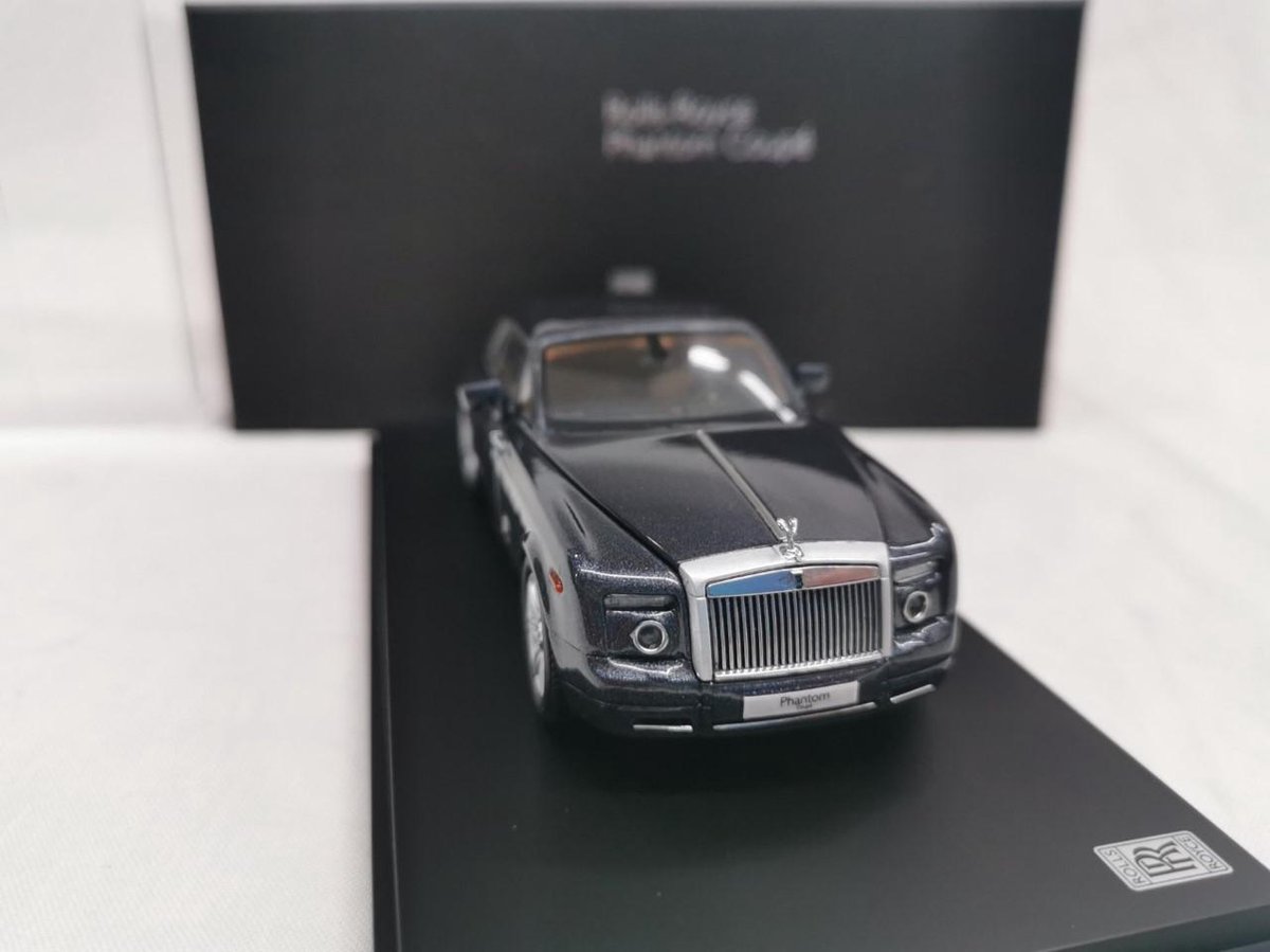 Miniature Kyosho 1:43 – Rolls Royce Phantom Coupé 2008, Couleur Darkest Tungsten, Neuve En Coffret