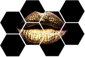 Hexagon Golden Lips - 76xH50 cm