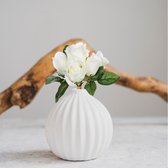 Witte kunstmatige rozen 31 cm boeket van 7